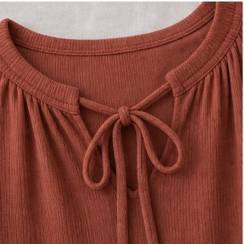 Rust Puff Sleeve Top - Picture 4 of 6